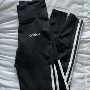 Adidas Black Sweatpants with White Stripes